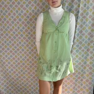 Handmade upcycled gingham sleeveless dress size small